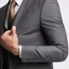 006002104alt3 Custom Charcoal Panama Wool Blend Suit Jacket | Slim Fit Blazer for OEM Manufacturing