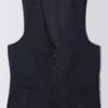 008912781alt3 Stanton Super 100's Grid Regular Fit Waistcoat, Navy - Custom OEM Manufacturing