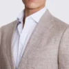 Beige Linen Slim Fit Suit Jacket - Lightweight, Tailored for a Sleek Silhouette