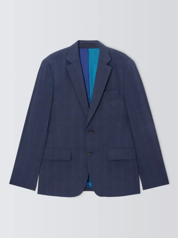 009617078alt3 Custom Tailored Navy Check Wool Blend Suit Jacket for Men | OEM Manufacturing