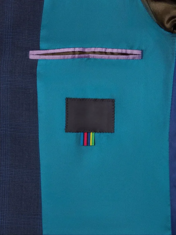 009617078alt7_cleanup Custom Tailored Navy Check Wool Blend Suit Jacket for Men | OEM Manufacturing