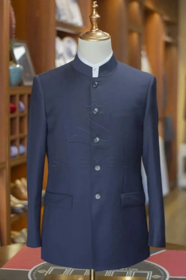 1040g2sg311lbb0ctna5g5p94otsaj7g2jkpren8!nd_dft_wlteh_jpg_3 Men's Tailored Chinese Collar Suit | Premium Pure Wool | Modern Zhongshan Style | Custom OEM Manufacturing
