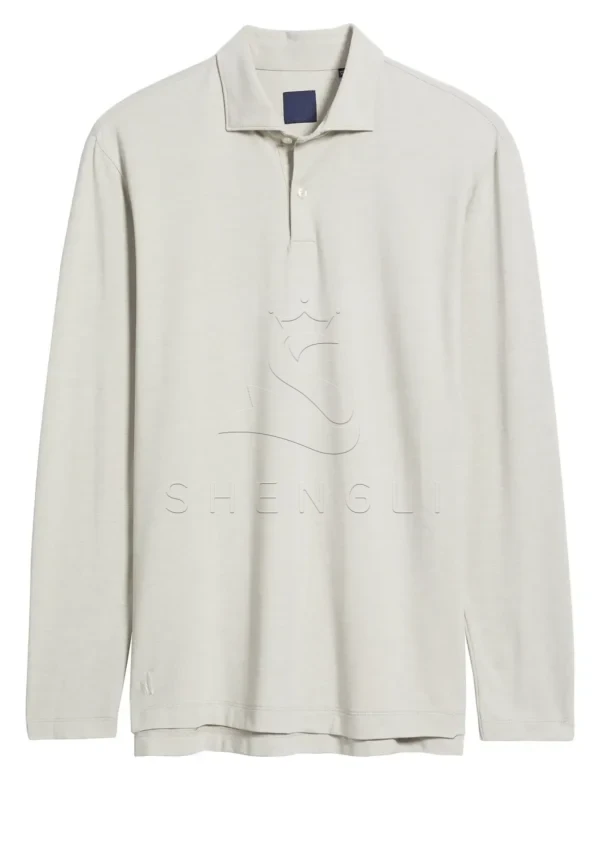 1453fabd-a5ab-43bd-a552-b530bb9f9b9f Custom Otter Color Long Sleeve Polo Shirt | Premium Stretch Fabric | Corporate Casual Wear