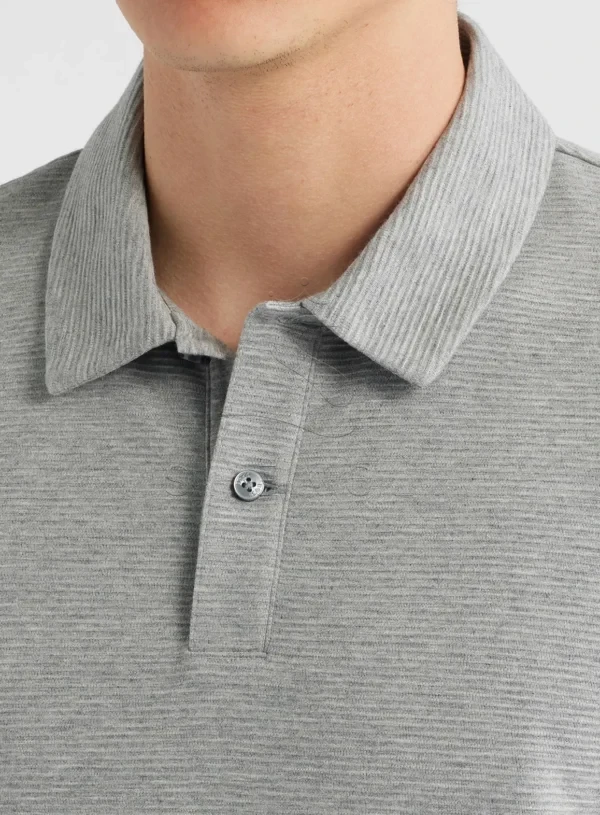 Custom Silver Long Sleeve Polo Shirt | Premium Cotton | OEM Embroidery Service