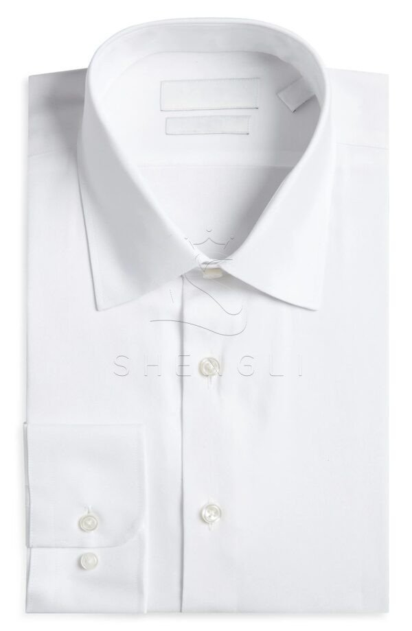 2 Custom White Performance Dress Shirt | Classic Trim Fit | Moisture-Wicking Business Shirt