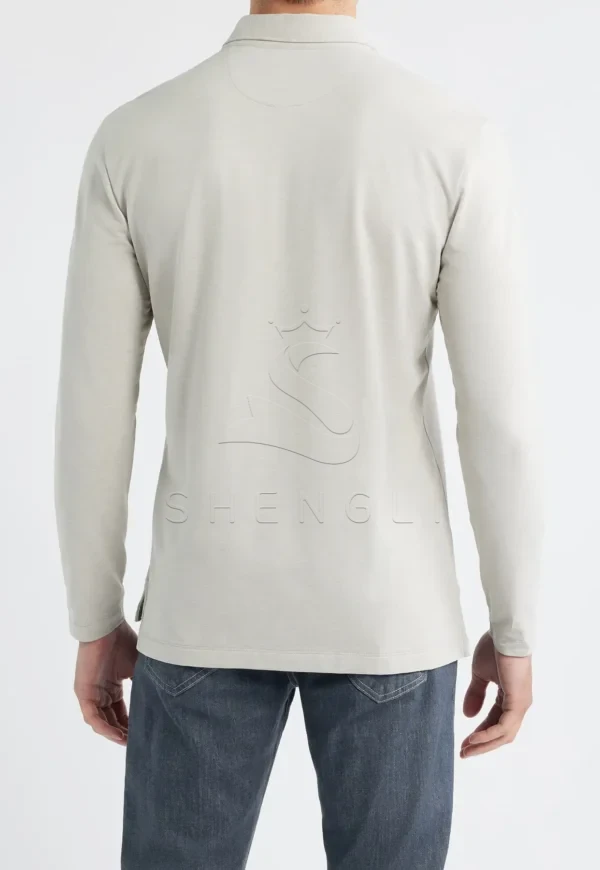 29016c66-59da-44c8-bb99-003d9304cdb2 Custom Otter Color Long Sleeve Polo Shirt | Premium Stretch Fabric | Corporate Casual Wear