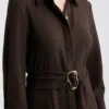 3d7e6126-da21-4d9a-88f0-261ebaa16f73 (1) Custom Brown Belted Midi Shirtdress | Professional Women's Dress | OEM Manufacturing