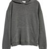 5 Grey Core Oversize Organic Cotton Brushed Terry Hoodie | Custom OEM Service Available