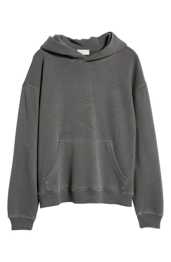 5 Grey Core Oversize Organic Cotton Brushed Terry Hoodie | Custom OEM Service Available