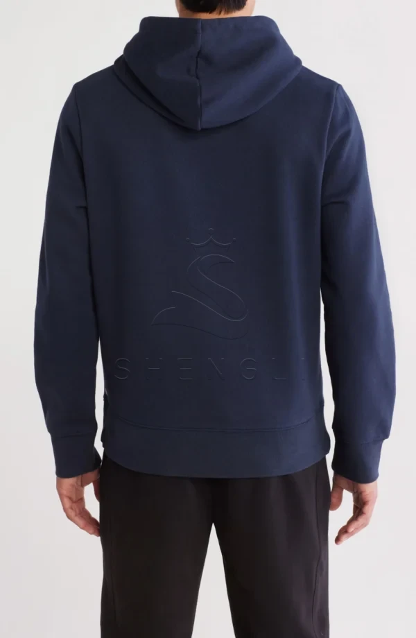 Custom Navy Eclipse Fleece Hoodie | Premium Cotton Blend | OEM Manufacturing for Bulk Orders
