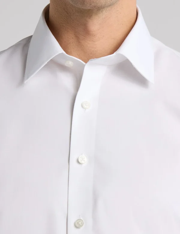 Premium Non-Iron White Dress Shirt | Trim Fit 100% Cotton | Custom OEM Service for Corporate