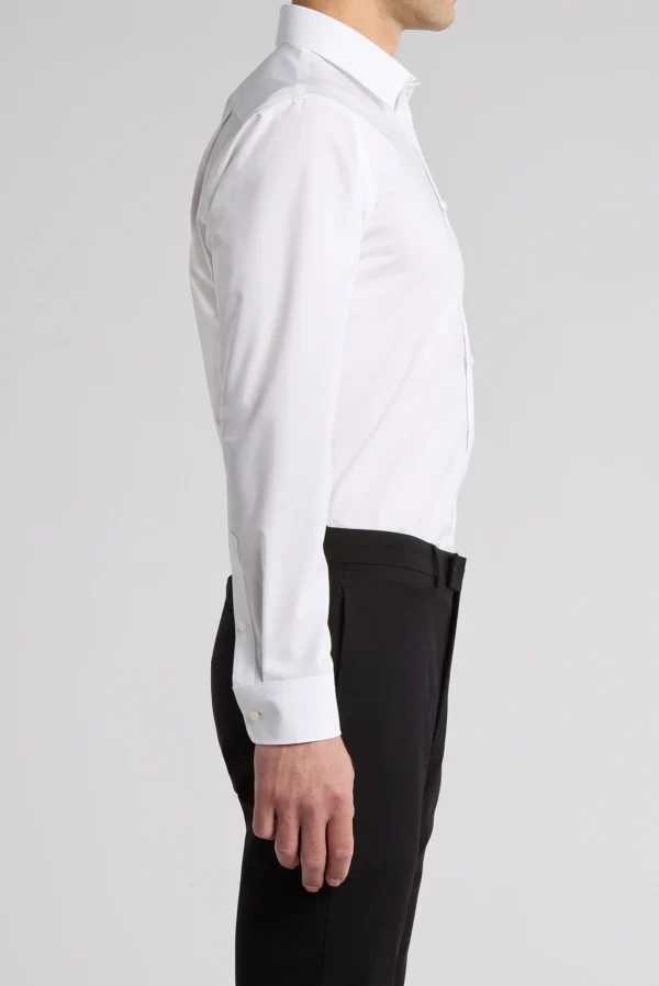 Premium Non-Iron White Dress Shirt | Trim Fit 100% Cotton | Custom OEM Service for Corporate