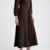 7dd55999-221b-4f8f-8319-8ba3528dc30f Custom Brown Belted Midi Shirtdress | Professional Women's Dress | OEM Manufacturing