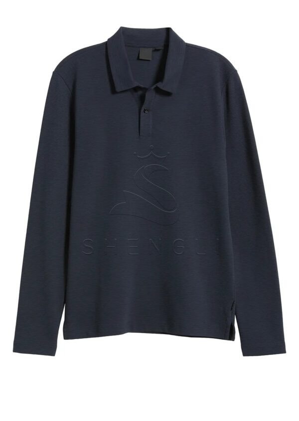 Dark Blue Long Sleeve Polo Shirt | Custom Corporate Polo | 100% Cotton Business Casual Wear