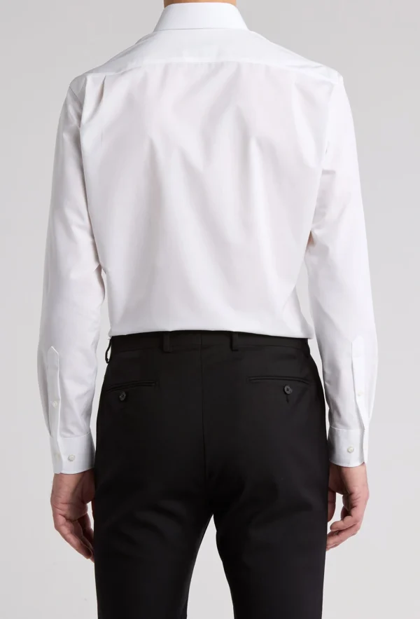 Premium Non-Iron White Dress Shirt | Trim Fit 100% Cotton | Custom OEM Service for Corporate