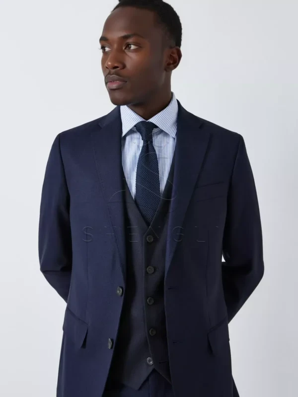 ComfyUI_00001_czopn_1759055458 Stanton Super 100's Grid Regular Fit Waistcoat, Navy - Custom OEM Manufacturing