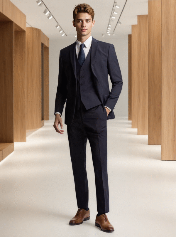 Performance Black Panama Wool Blend Suit Jacket | Custom OEM Manufacturing