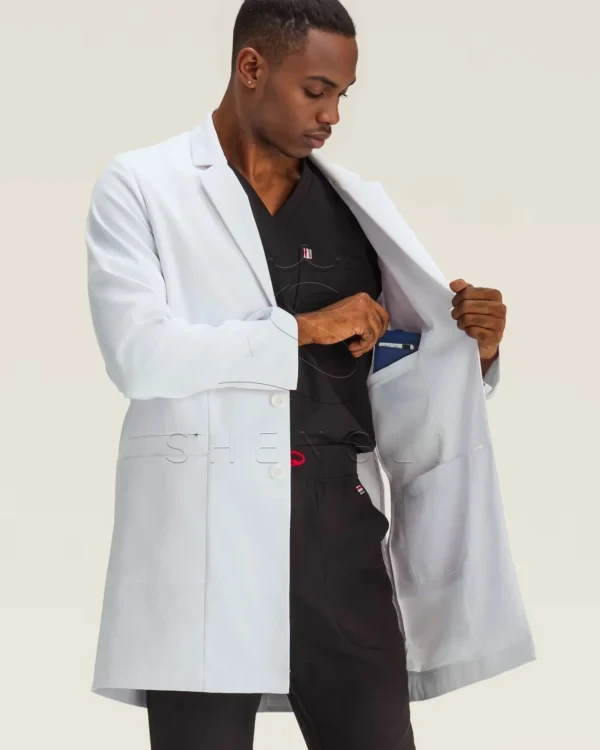 ComfyUI_00001_itloz_1758955485 Eco-Friendly Lab Coat for Professionals | Recycled Polyester with Multiple Pockets | Custom OEM Manufacturing