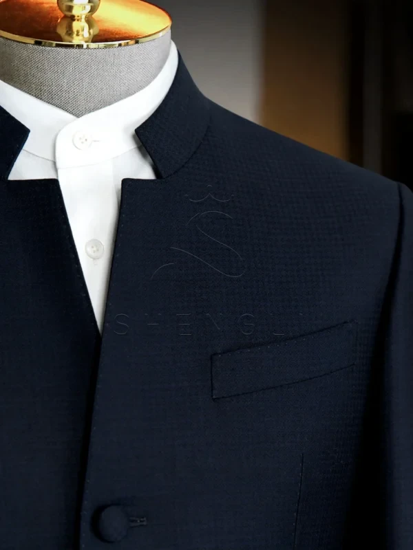 ComfyUI_00001_ixydn_1759131536 Classic Zhongshan Suit Two-Piece Set | Retro Chinese Style Blazer & Trousers | Gold Button Design | Bulk OEM Manufacturing