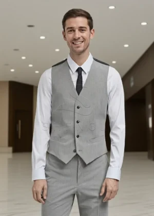 Paris Slim Fit Vest | Custom Stretch Fabric Waistcoat | OEM Manufacturing Service