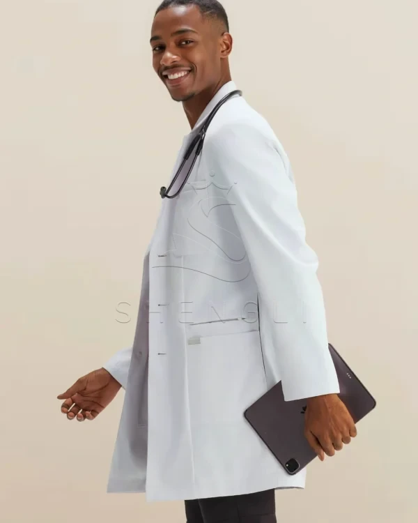 ComfyUI_00001_pqylc_1758955797_cleanup Eco-Friendly Lab Coat for Professionals | Recycled Polyester with Multiple Pockets | Custom OEM Manufacturing
