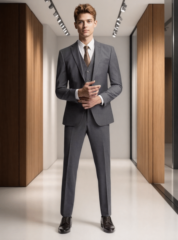 ComfyUI_00001_vjxxv_1758177346 Custom Charcoal Panama Wool Blend Suit Jacket | Slim Fit Blazer for OEM Manufacturing