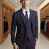 Performance Black Panama Wool Blend Suit Jacket | Custom OEM Manufacturing