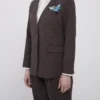 Natural Fit Brown Collarless Suit Jacket | Next-Generation Hospitality Wear | Eco-Friendly Stretch Fabric