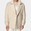Custom Sand Color Wool Peacoat | Classic Double-Breasted OEM Coat | Bulk Manufacturing