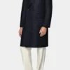 Navy Wool Cashmere Overcoat | Italian Fabric | Custom OEM Manufacturing for Business