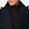 Navy Wool Cashmere Overcoat | Italian Fabric | Custom OEM Manufacturing for Business