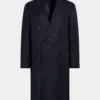 Navy Wool Cashmere Overcoat | Italian Fabric | Custom OEM Manufacturing for Business