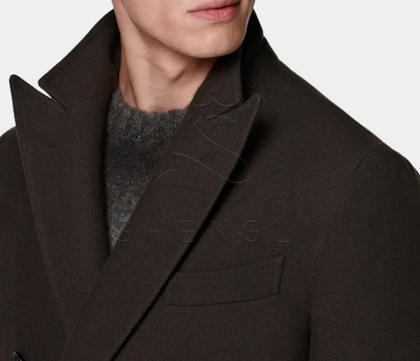 Custom Brown Wool Cashmere Overcoat | Italian Fabric | Luxury Outerwear for OEM & Bulk Orders
