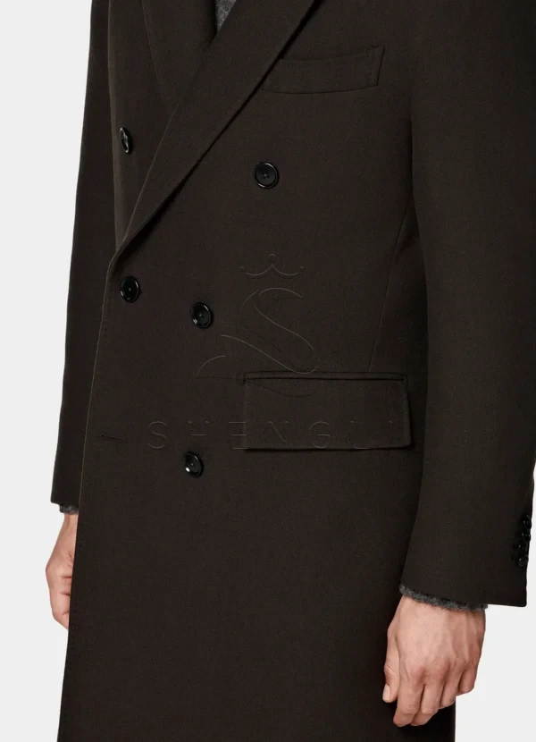 Custom Brown Wool Cashmere Overcoat | Italian Fabric | Luxury Outerwear for OEM & Bulk Orders