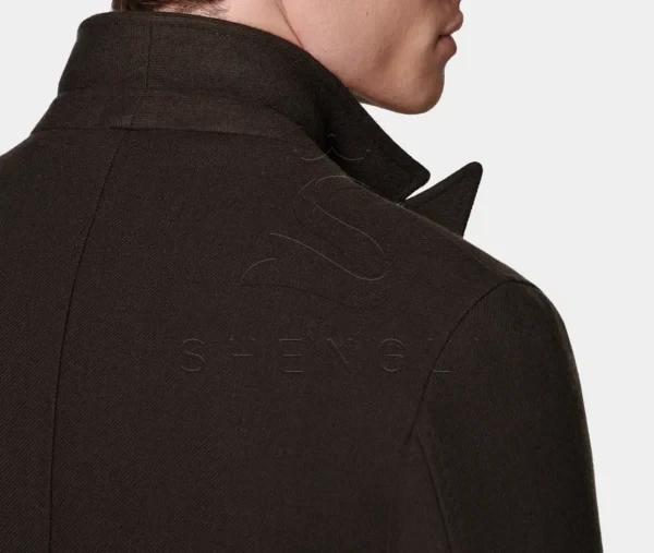 Custom Brown Wool Cashmere Overcoat | Italian Fabric | Luxury Outerwear for OEM & Bulk Orders