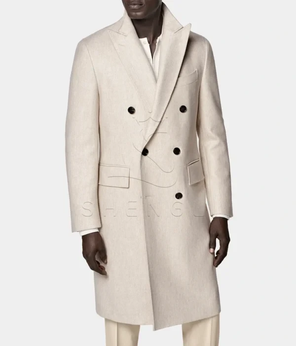 Custom Sand Wool Cashmere Overcoat | Premium Italian Fabric | OEM Manufacturing