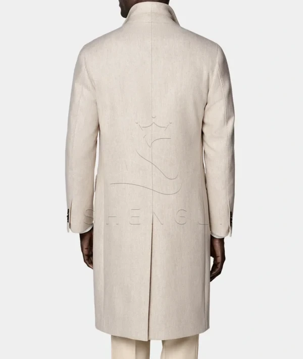 Custom Sand Wool Cashmere Overcoat | Premium Italian Fabric | OEM Manufacturing