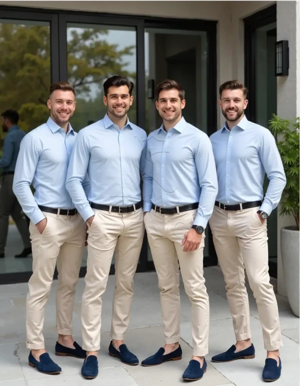 Name_flux_00001_blqdq_1758463745 Custom Sky Blue Non-Iron Trim Fit Cotton Dress Shirt | OEM Manufacturing for Corporate Wear