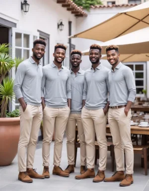 Name_flux_00001_byvva_1758516605 Custom Grey Long Sleeve Polo Shirt | Premium Blend | Classic Fit for Corporate Wear