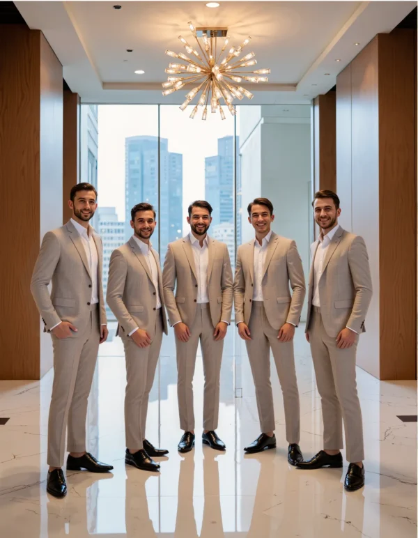 Beige Linen Slim Fit Suit Jacket - Lightweight, Tailored for a Sleek Silhouette