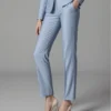 Custom Women's Sky Blue Linen Suit Set | Italian Herringbone Fabric | OEM Blazer & Trouser Manufacturing