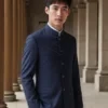 Name_flux_00001_finyl_1759133763 Men's Tailored Chinese Collar Suit | Premium Pure Wool | Modern Zhongshan Style | Custom OEM Manufacturing