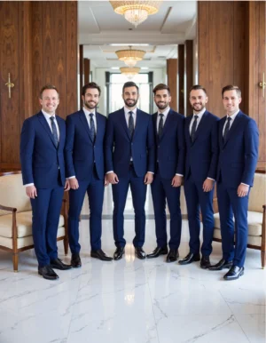 Name_flux_00001_ifutt_1758381654 Custom Tailored Navy Twill Suit Jacket for Men | OEM Blazer Manufacturing