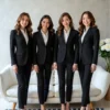 Custom Women's Black Executive Suit | Super 120s Merino Wool | OEM Tailoring