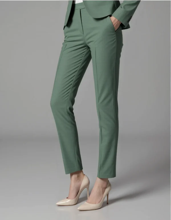 Name_flux_00001_lgags_1758352338 Custom Women's Sage Green Suit Blazer & Trousers Set | Luxury Wool Blend OEM