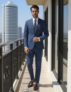 Name_flux_00001_lvekf_1758705039 Navy Tailored Fit Milano Suit | Premium Italian Wool Business Suit | Custom OEM Manufacturing