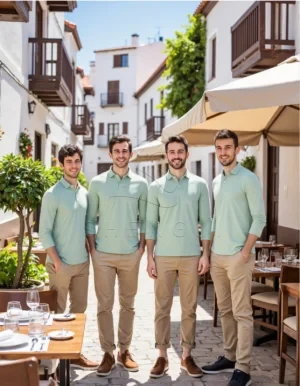 Name_flux_00001_qmxgz_1758521184 Meadow Green Idris Long Sleeve Polo Shirt | Premium Pima Cotton Blend | Custom OEM Service