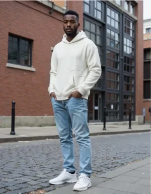 Core Oversize Organic Cotton Brushed Terry Hoodie | Vintage Snow Heather | Custom OEM Service