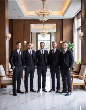 Name_flux_00001_ykyqk_1758379037 Performance Black Panama Wool Blend Suit Jacket | Custom OEM Manufacturing