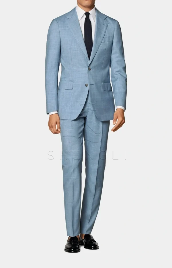 Light Blue Havana Suit | Italian Tropical Wool | Custom Tailored Business Suit
